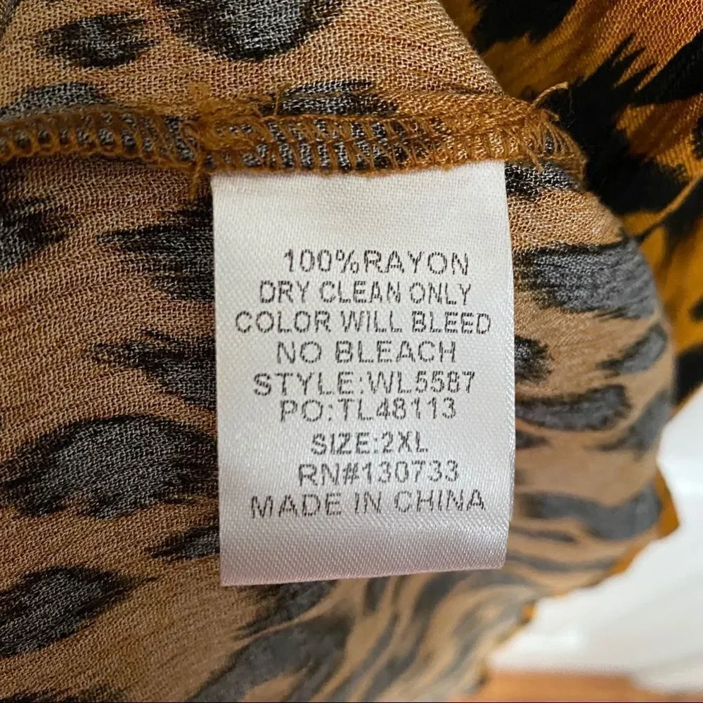 Bohemian Jungle Maxi Hi Lo Leopard Dress NWT - Picture 6 of 16